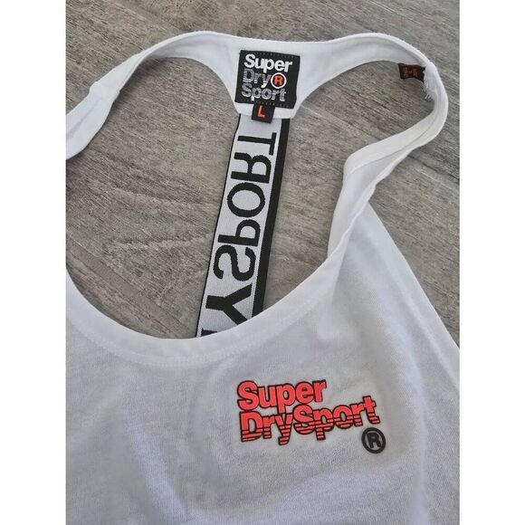 Superdry Sport Athletic‎ Workout Tank White Size Large Racerback Style - Picture 3 of 4